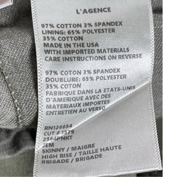 L’Agence Jem High Rise Utility Trouser Pants in Brigade Green womens Size 28 - Picture 6 of 9